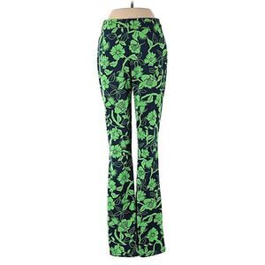 ZARA | blue & neon floral stretch bell bottom pants S